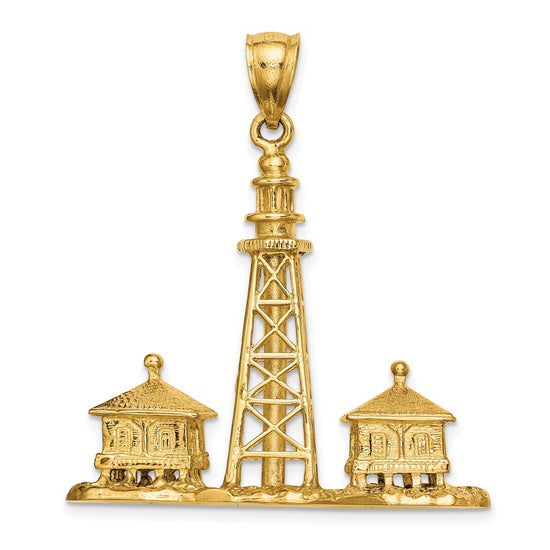 14K Large 3-D SANIBEL ISLAND Lighthouse Charm