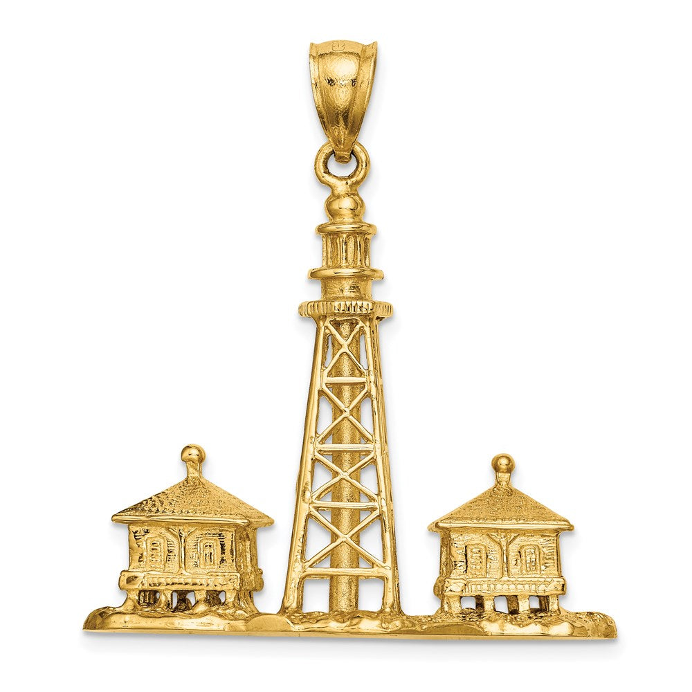 14K Large 3-D SANIBEL ISLAND Lighthouse Charm