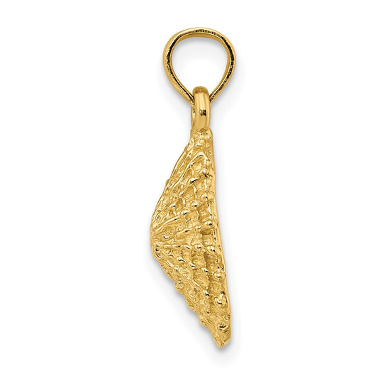 14K Textured Limpet Shell Charm