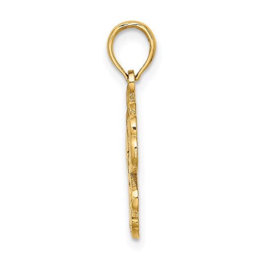 14K Polished OUTER BANKS Crab Charm