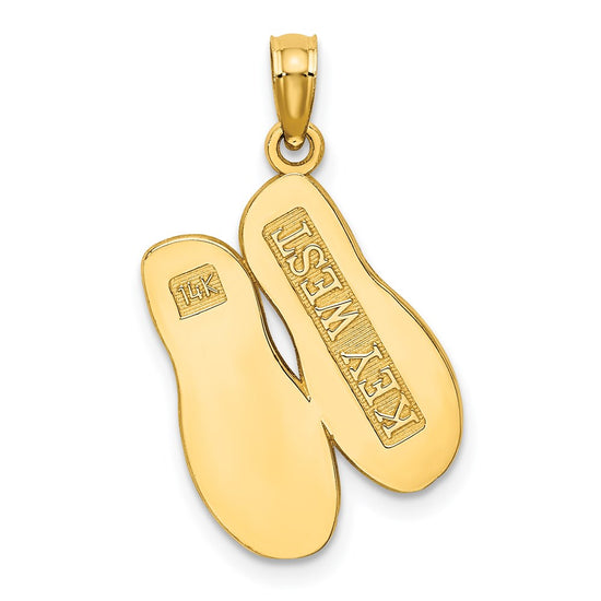 14K 3-D Large KEY WEST Double Flip Flop Charm