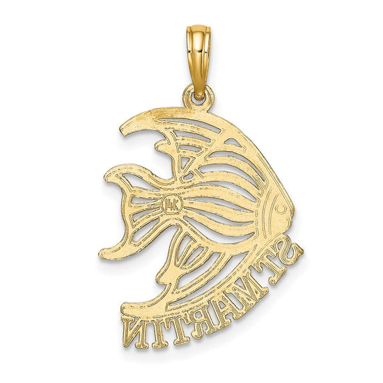 14K Polished ST. MARTIN Under Angelfish Charm