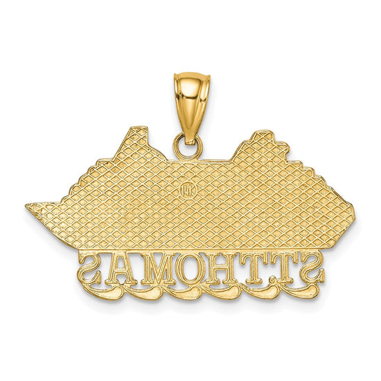 14K Large ST. THOMAS Cruise Ship Charm