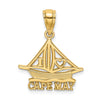 14K I HEART CAPE MAY with Cut-Out Boat Charm