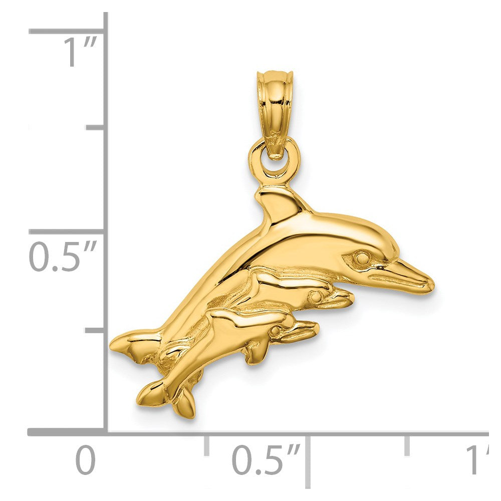Gold Polished Dolphin Pendants