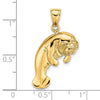 14K 2-D Polished Manatee Charm