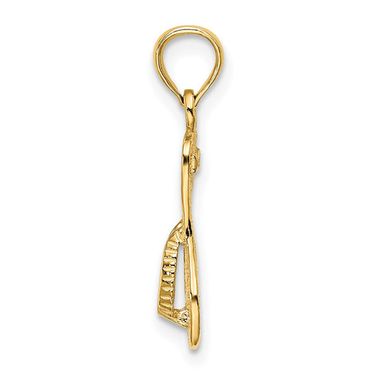 Gold Polished Flip-flop Pendant