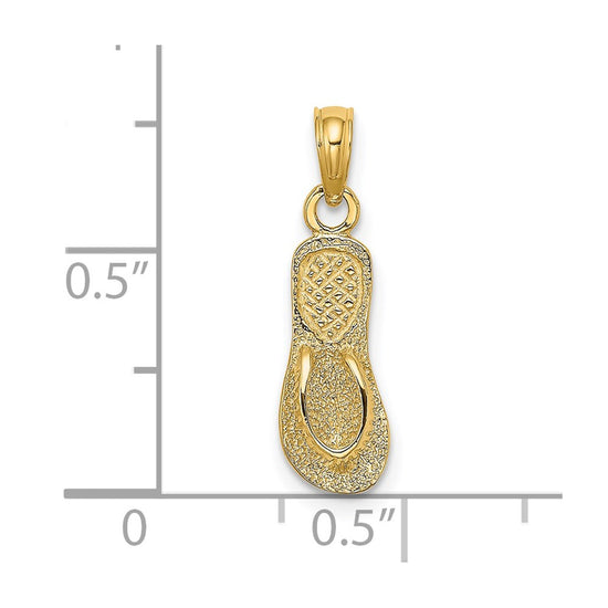 Gold Polished Flip-flop Pendant