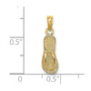 Gold Polished Flip-flop Pendant