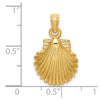 14K Polished Scallop Shell Charm