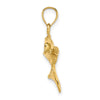 14K Polished Dolphin and Baby Charm