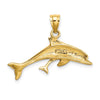 14K Polished Dolphin and Baby Charm