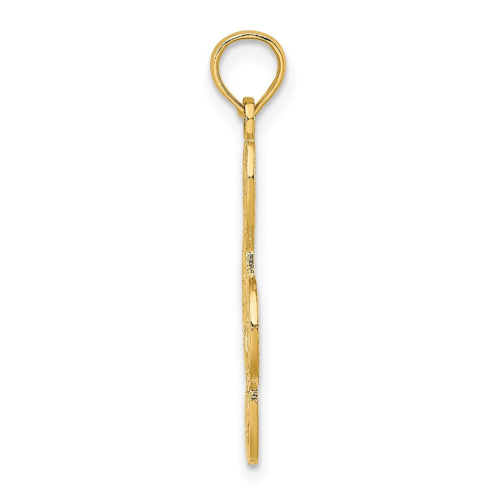 14K Textured Treble Clef Charm