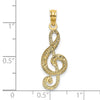 14K Textured Treble Clef Charm