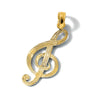 14K Textured Treble Clef Charm