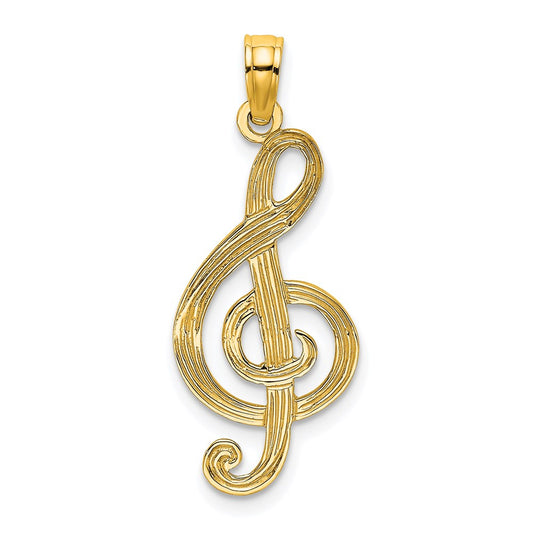 Gold Treble Clef Pendant