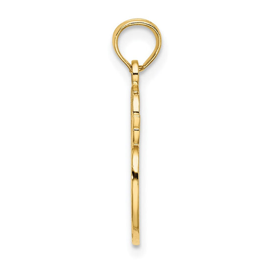 14K Engraved Textured Painters Palette Charm