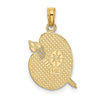 14K Engraved Textured Painters Palette Charm