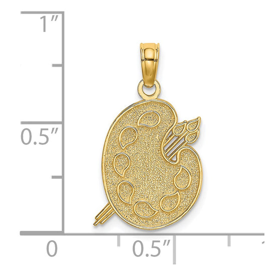 14K Engraved Textured Painters Palette Charm