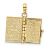 14K 3-D HOLY BIBLE with Lord's Prayer and Moveable Pages Pendant