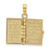 14K 3-D HOLY BIBLE with Lord's Prayer and Moveable Pages Pendant