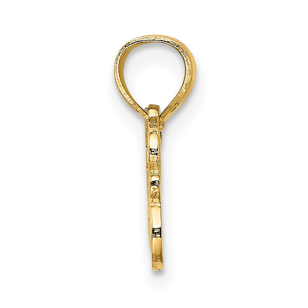 14K HEART JESUS Script Charm