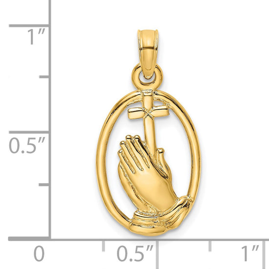 Gold Praying Hands Pendants