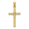 14K Cross with Flower Charm