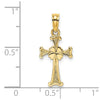 14K 4-Leaf Clover Cross Charm