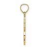 14K Solid Polished and Textured Cross Charm