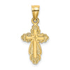 14K Solid Polished and Textured Cross Charm