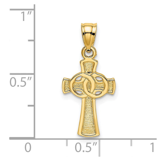 14K Solid Cross with Eternity Rings Cross Charm