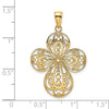 14K Cut-Out with Rounded Tips Filigree Cross Charm