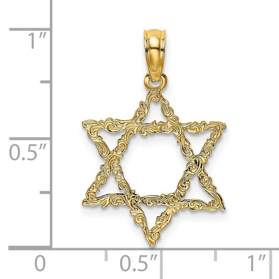 14K Fancy Star Of David Charm