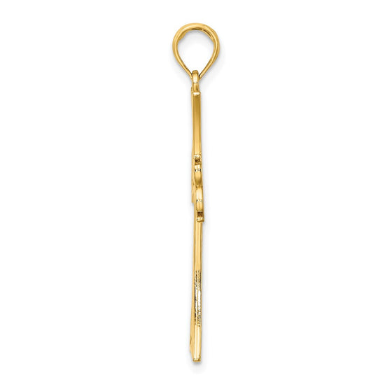 14K Polished Celtic Knot Cross Charm