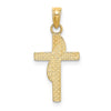 14K Polished with Drape Cross Charm
