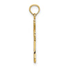 14K Polished Textured Cross Charm