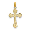 14K Polished Textured Cross Charm