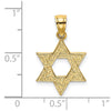 14K Textured Swirls Star Of David Charm