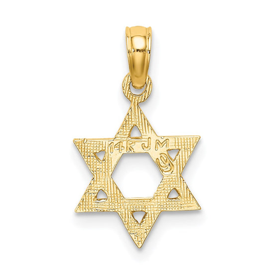 14K Textured Star Of David Charm