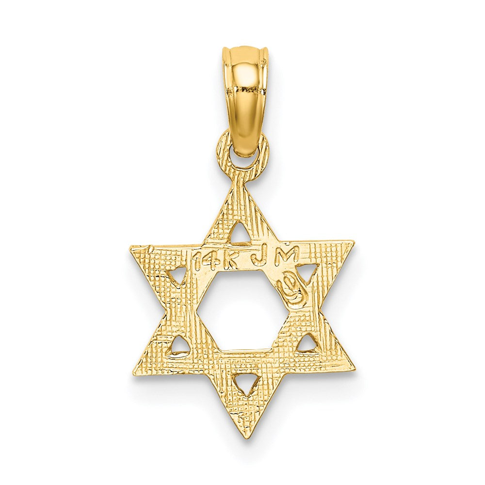 14K Textured Star Of David Charm