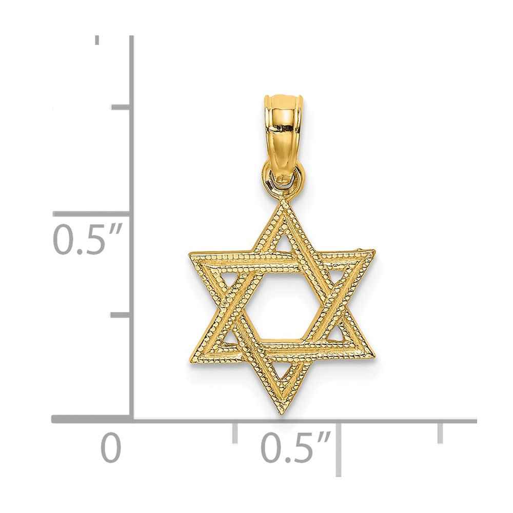 14K Textured Star Of David Charm