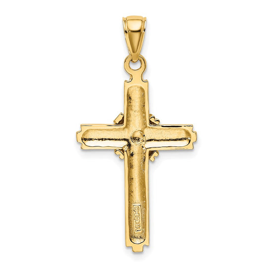 14K Beaded -X- Center Design Cross Charm