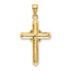 14K Beaded -X- Center Design Cross Charm