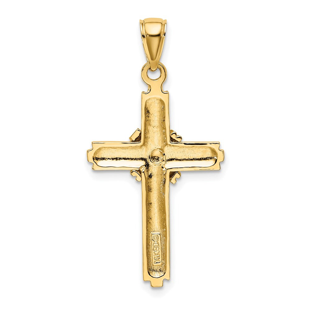 14K Beaded -X- Center Design Cross Charm