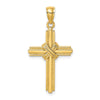 14K Beaded -X- Center Design Cross Charm