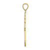 14K Flower Center Scroll Cross Charm