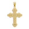 14K Flower Center Scroll Cross Charm