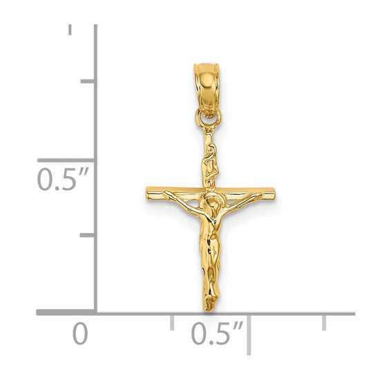14K Small Polished Crucifix Charm
