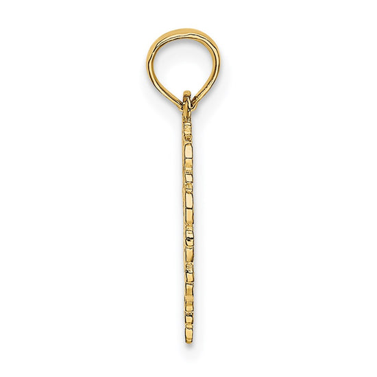 14K Textured Star Of David In Scalloped Heart Charm